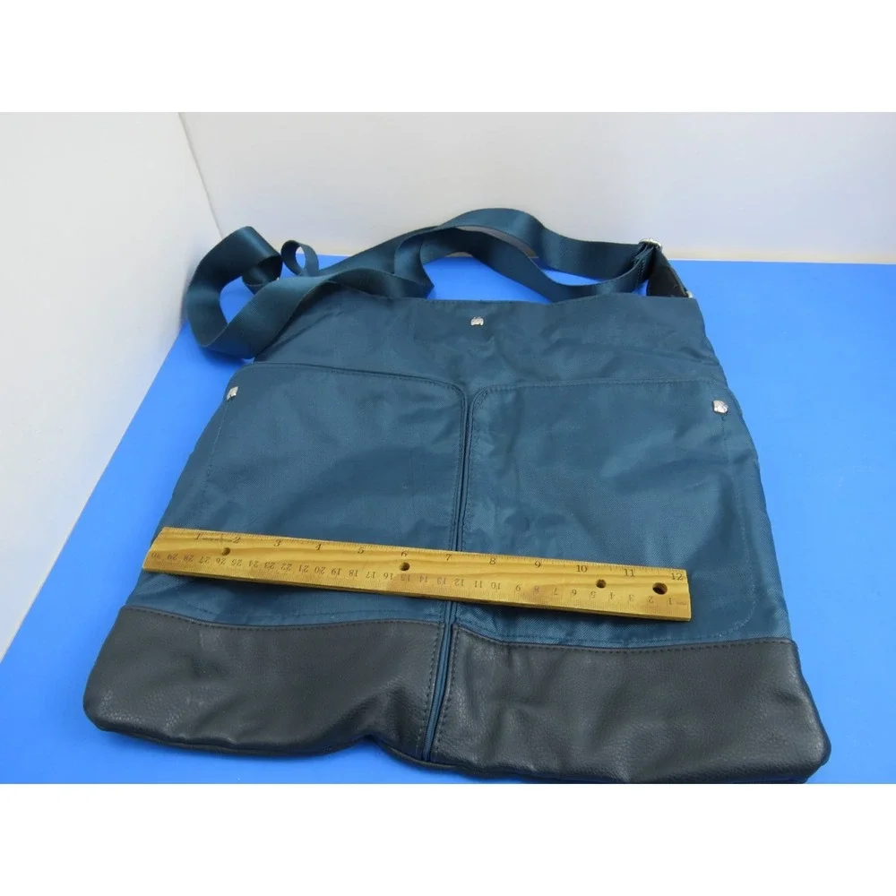 Mosey Baggallini Teal Blue Tote Bag Organizer Crossbody Nylon Women